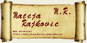 Mateja Rajković vizit kartica